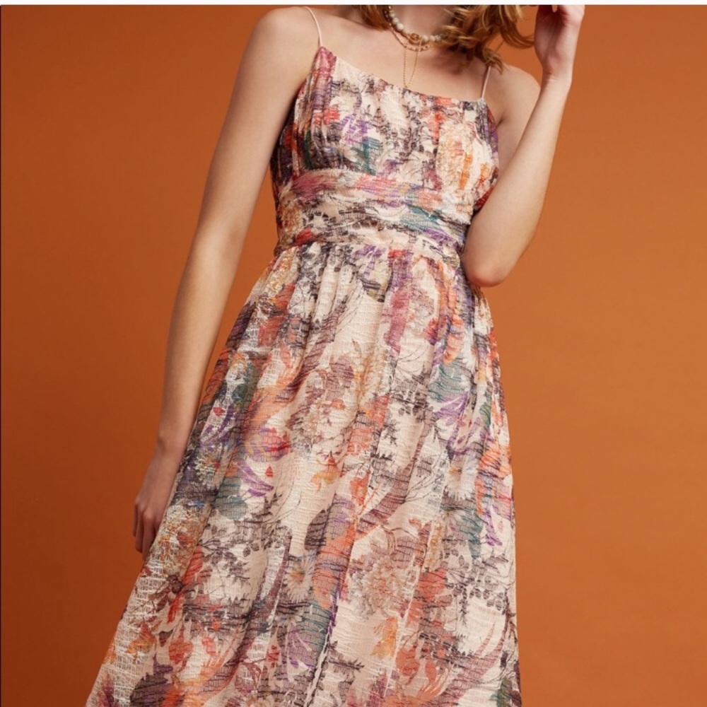 Maeve Anthropologie Floral Spaghetti Dress 12